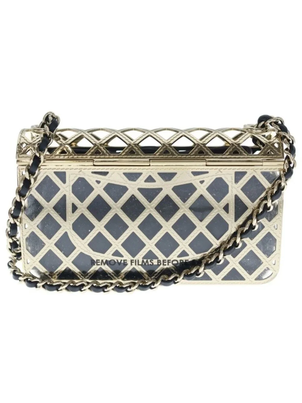 Chanel Cage Flap Metal Mini Shoulder Evening Bag Gold
